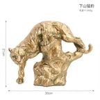 Retro Cheetah Statue Animal Figurine Panther Leopard Sculpture Home Office Table Desktop Decor Ornaments Gifts - House Of Avana