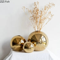 Golden Ball Ceramic Vase House Of Avana