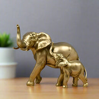 Golden Elephant Family Figurine Default Title House Of Avana