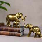 Golden Elephant Family Figurine - House Of Avana
