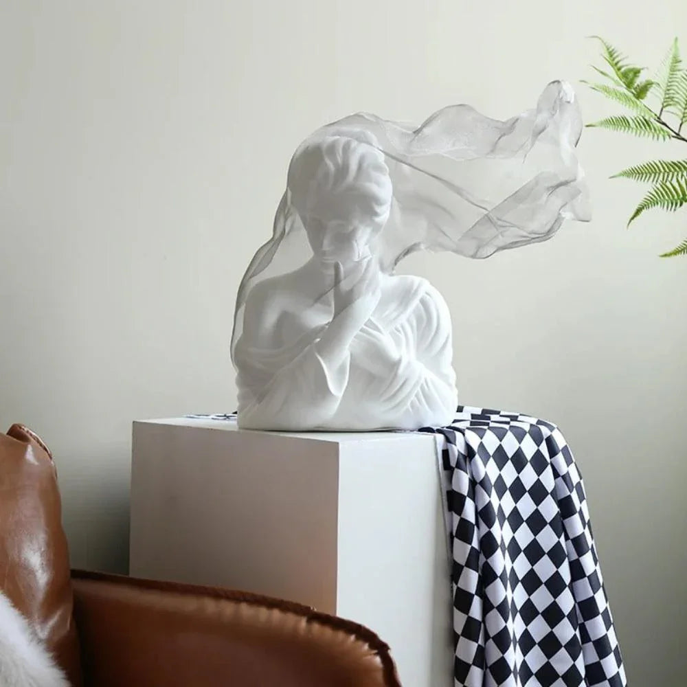 Golden Veil Girl Sculptures for Home Decor - House Of Avana