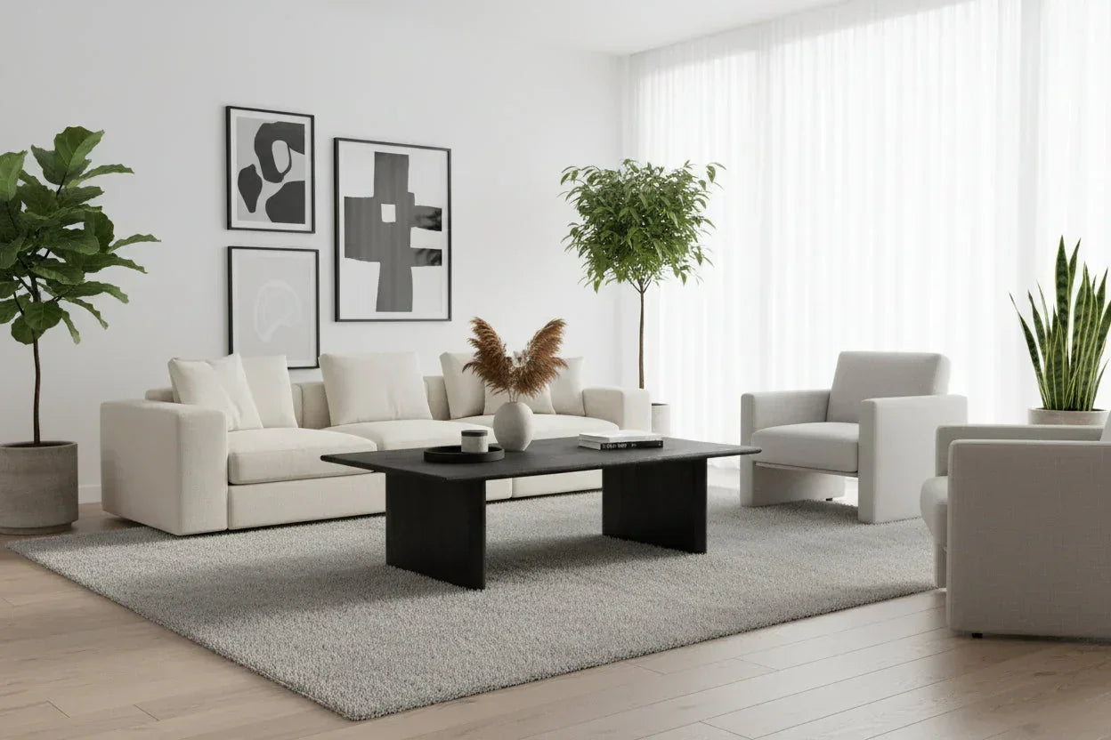 Grackle Solid Wood Coffee Table- Black