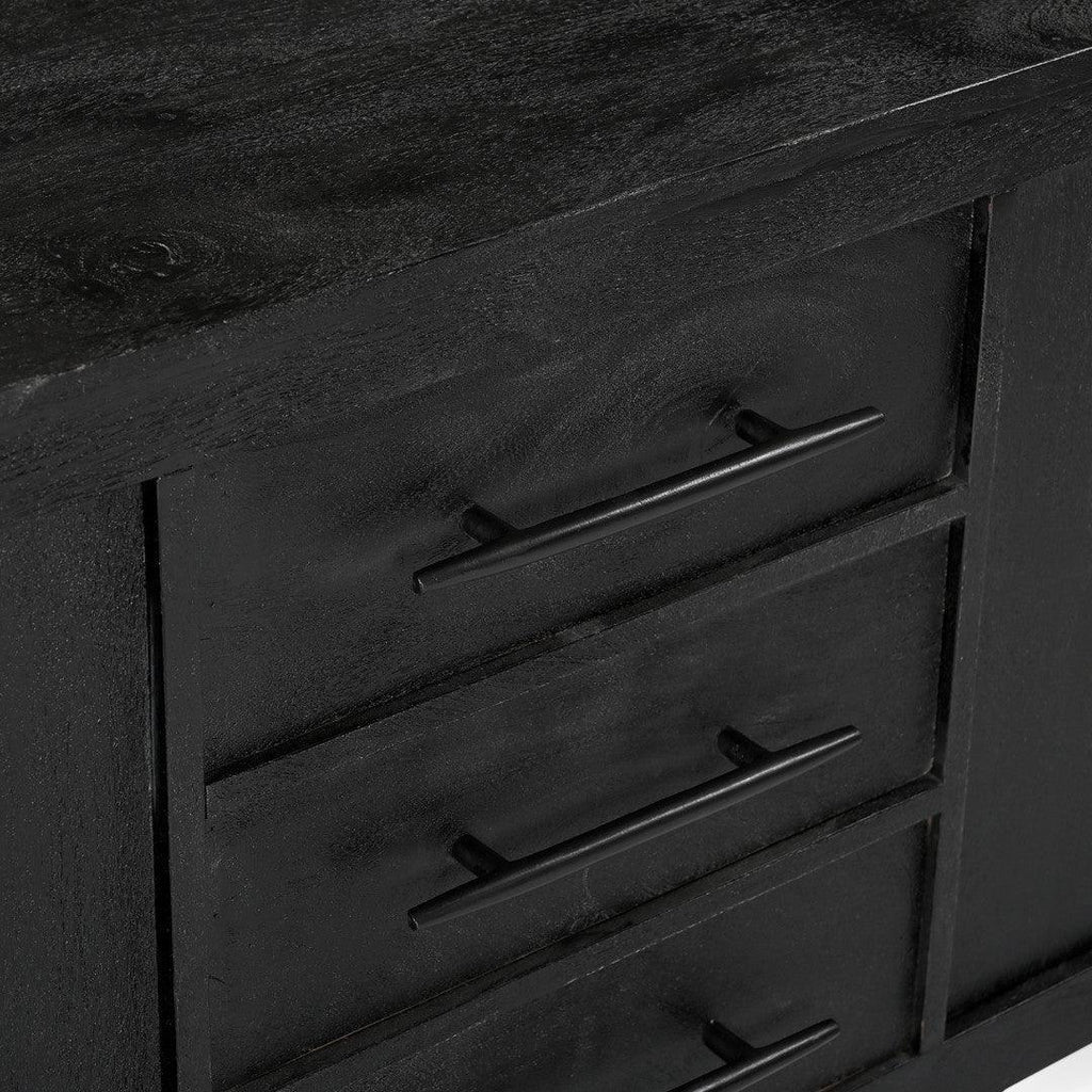 Grackle Solid Wood Media Console -  Black