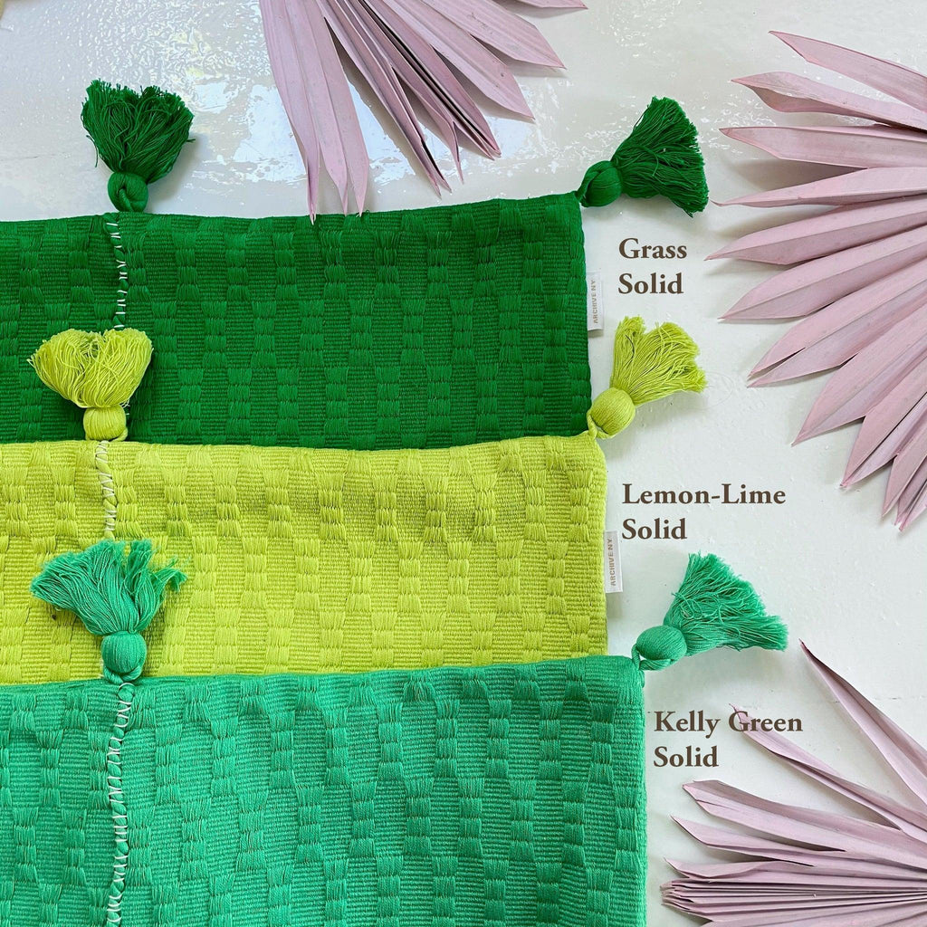 Antigua Pillow - Lemon Lime + Ivory Stripe Archive New York