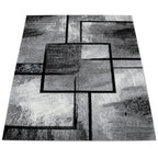 Gray Black Area Rug Mondial Modern Paint Effect, back view - House Of Avana