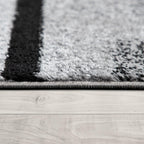 Gray Black Area Rug Mondial Modern Paint Effect, side view - House Of Avana