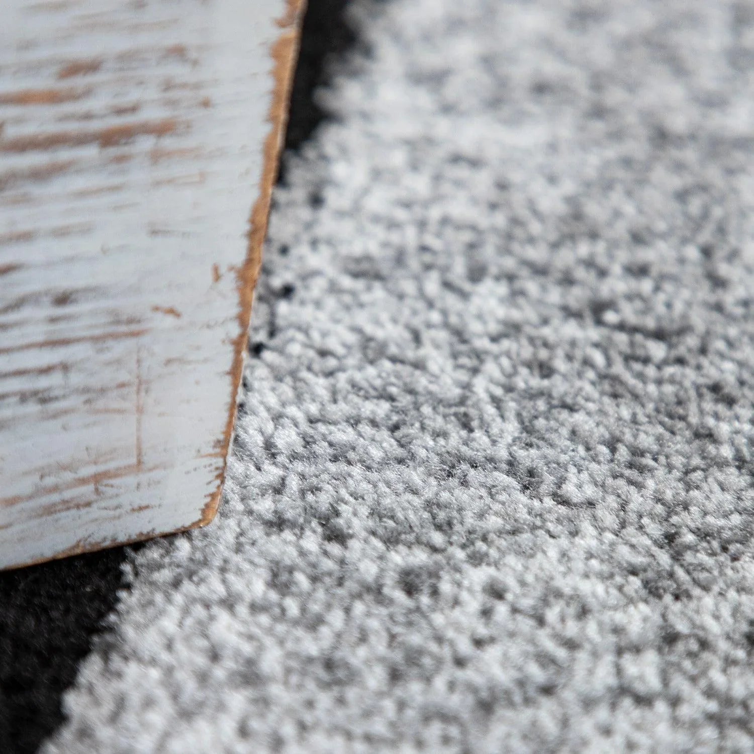 Gray Black Area Rug Mondial Modern Paint Effect, detail shot - House Of Avana