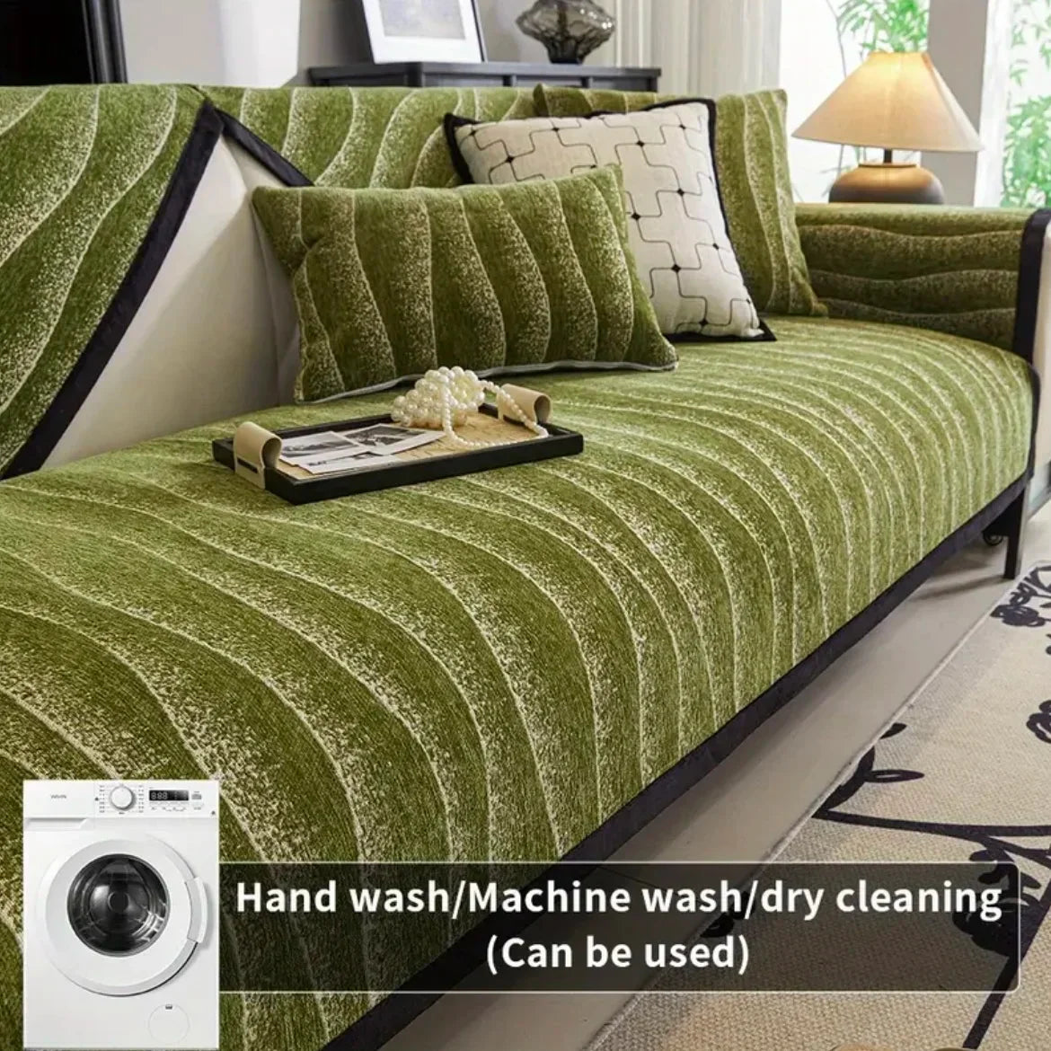 Green Couch Cover – Durable, Machine-Washable Slipcover for 2/3/4 Seater Sofas topspet