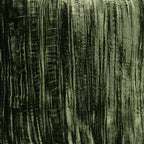 Green Silk Velvet Throw Pillow, Beige Fringes 20" X 20", top view - House Of Avana