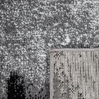 Grey White Area Rug Modern Design with Abstract Paint Effect, back view - House Of Avana