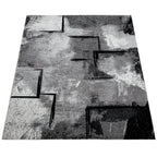 Grey White Area Rug Modern Design with Abstract Paint Effect, lifestyle image - House Of Avana
