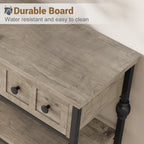 [Grey Wood Console Table] Grey 52'' Wood Accent Entryway Table Console Table with 3 Drawers and Storage Shelves for Living Room, Couch, Hallway, Foyer, Kitchen Counter House Of Avana