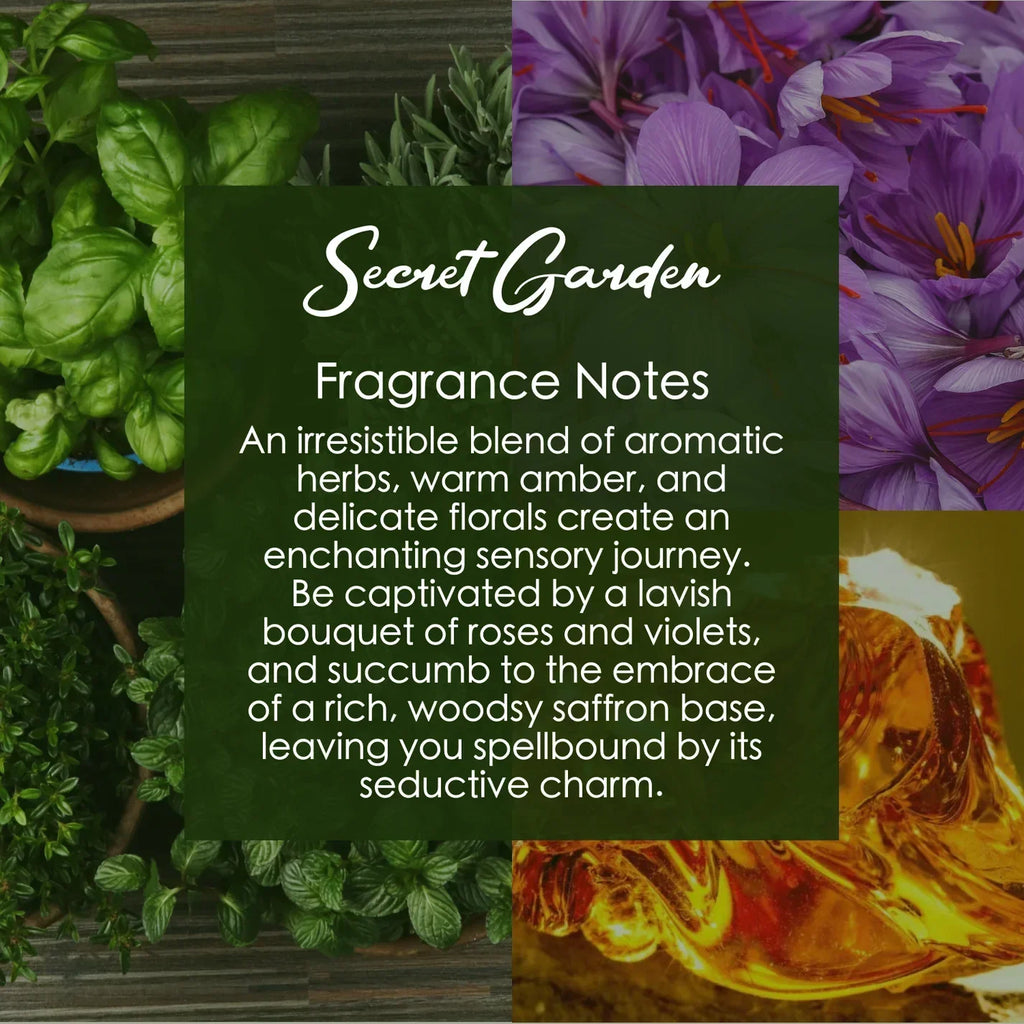 Secret Garden, Premium Coconut-Soy Wax Tea Light Crystal Candle, 1oz Innergy