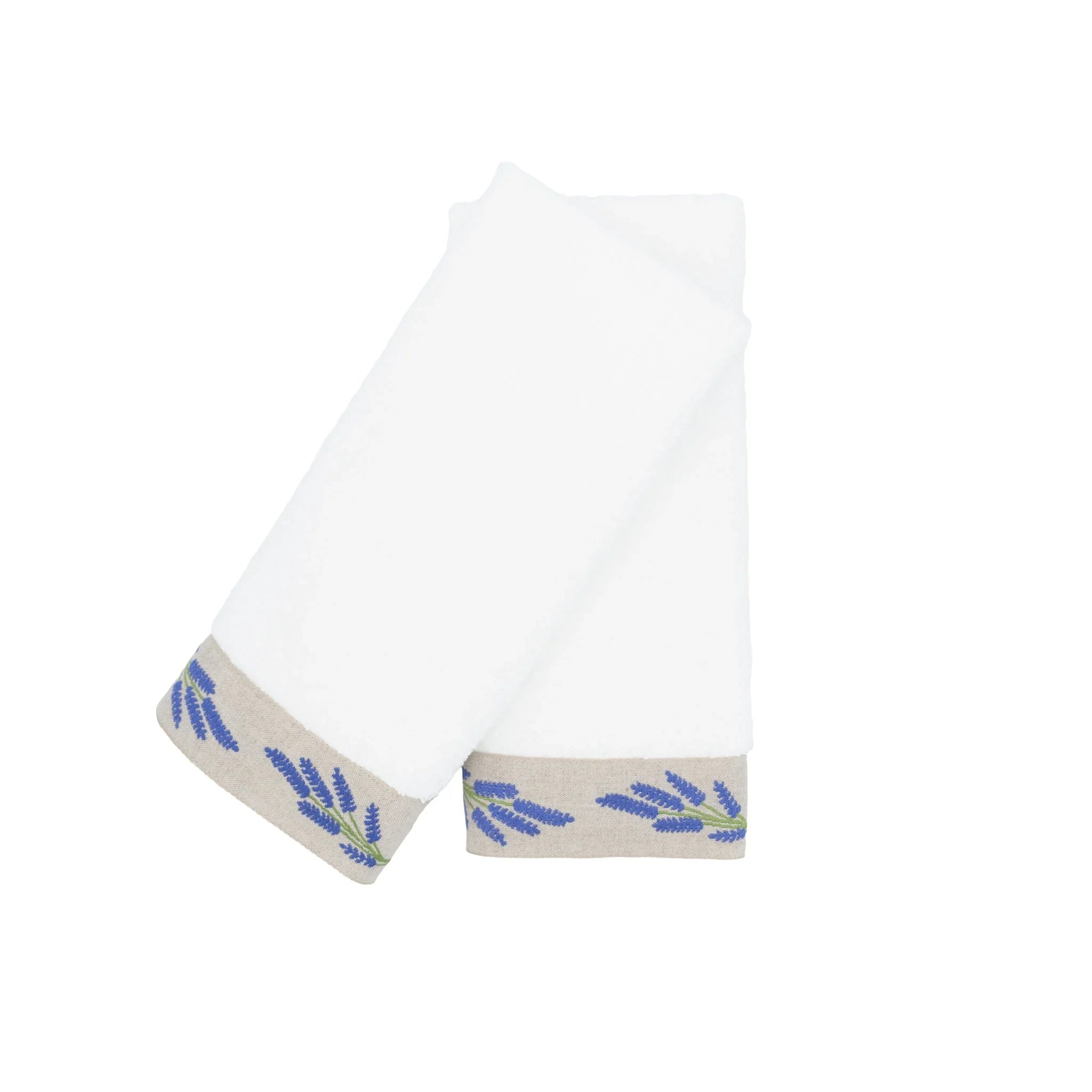 Guest Towels With Blue Lavender Borders Set of 2 Chouchou Touch