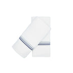 Guest Towels With Gray Stripe French Borders Set of 2 Chouchou Touch