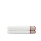 Guest Towels With Red Chain Linen Borders Set of 2 Chouchou Touch