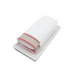 Guest Towels With Red Chain Linen Borders Set of 2 Chouchou Touch