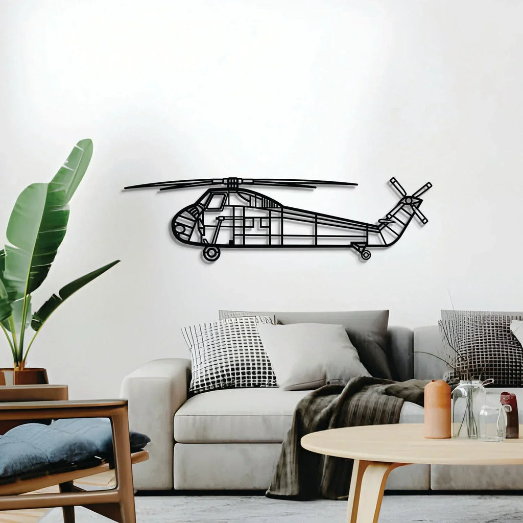 H-34 Metal Aircraft Wall Art - Ncp0570, back view - House Of Avana