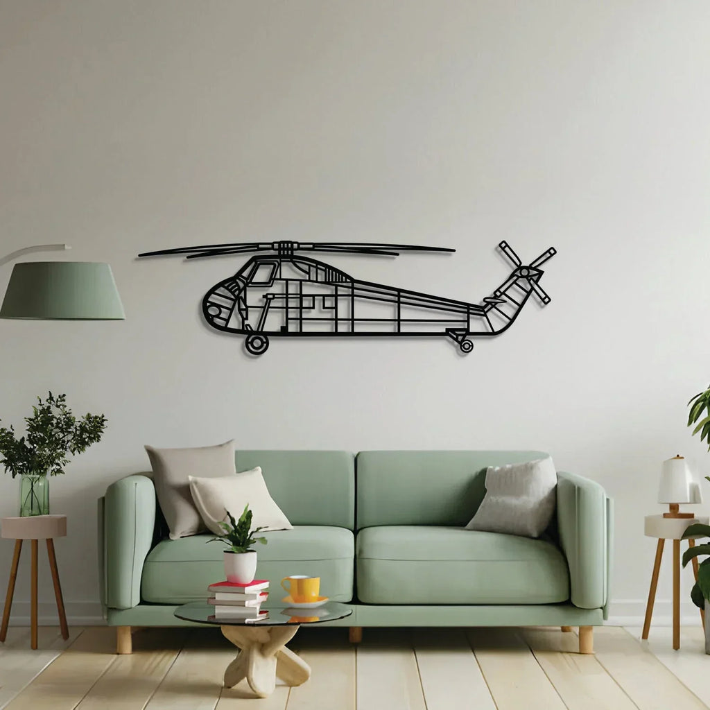 H-34 Metal Aircraft Wall Art - Ncp0570, side view - House Of Avana