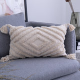 Geometric Cushion Cover With Tassels for Home Decor