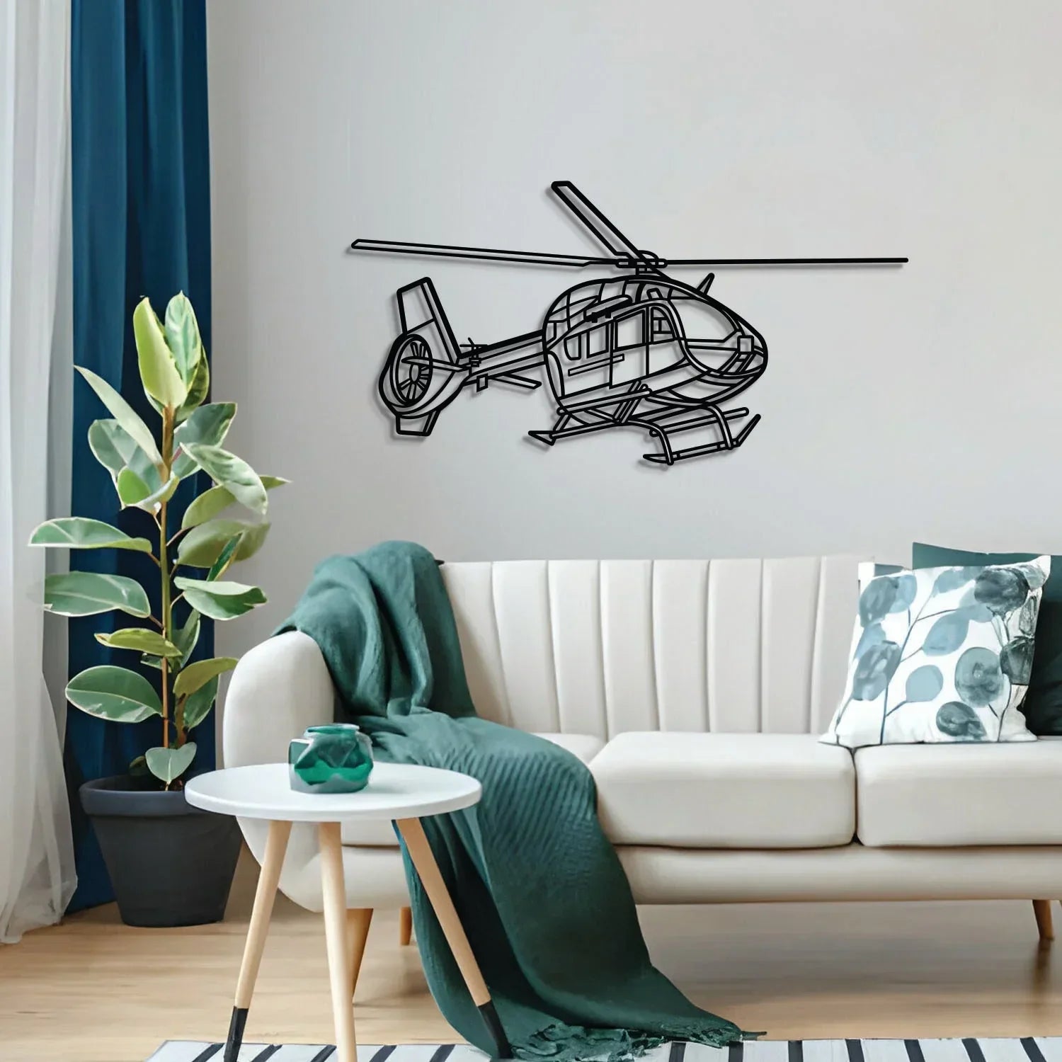 H145m Luh Sof Angle Metal Aircraft Wall Art - Ncp0571, back view - House Of Avana