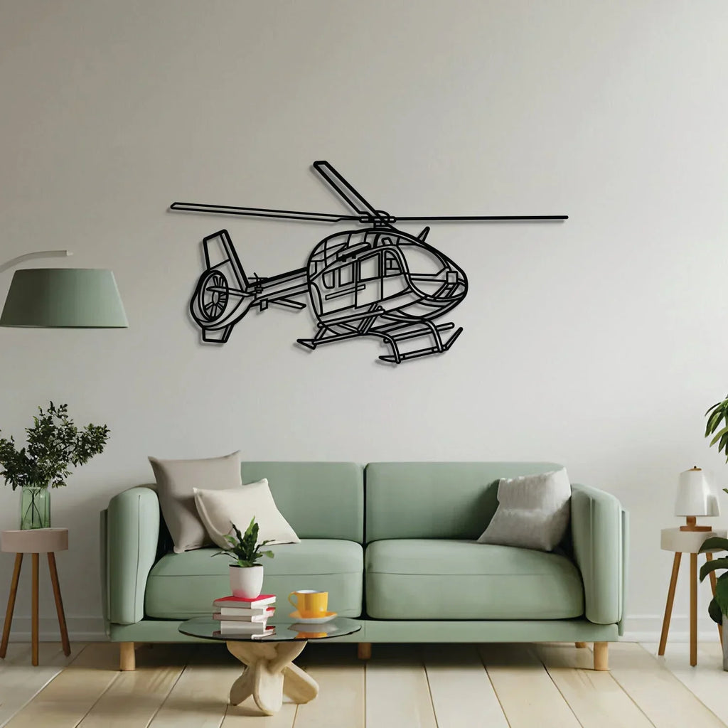 H145m Luh Sof Angle Metal Aircraft Wall Art - Ncp0571, side view - House Of Avana