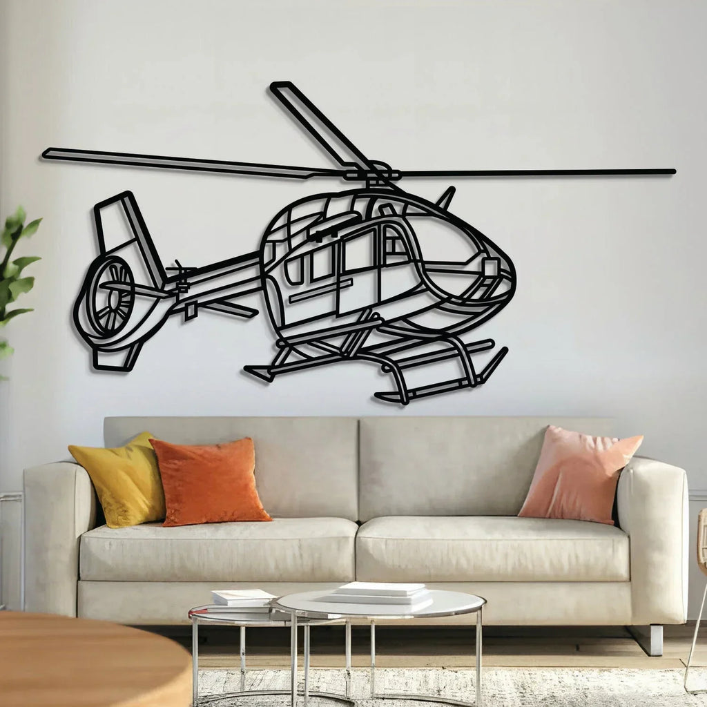 H145m Luh Sof Angle Metal Aircraft Wall Art - Ncp0571, front view - House Of Avana