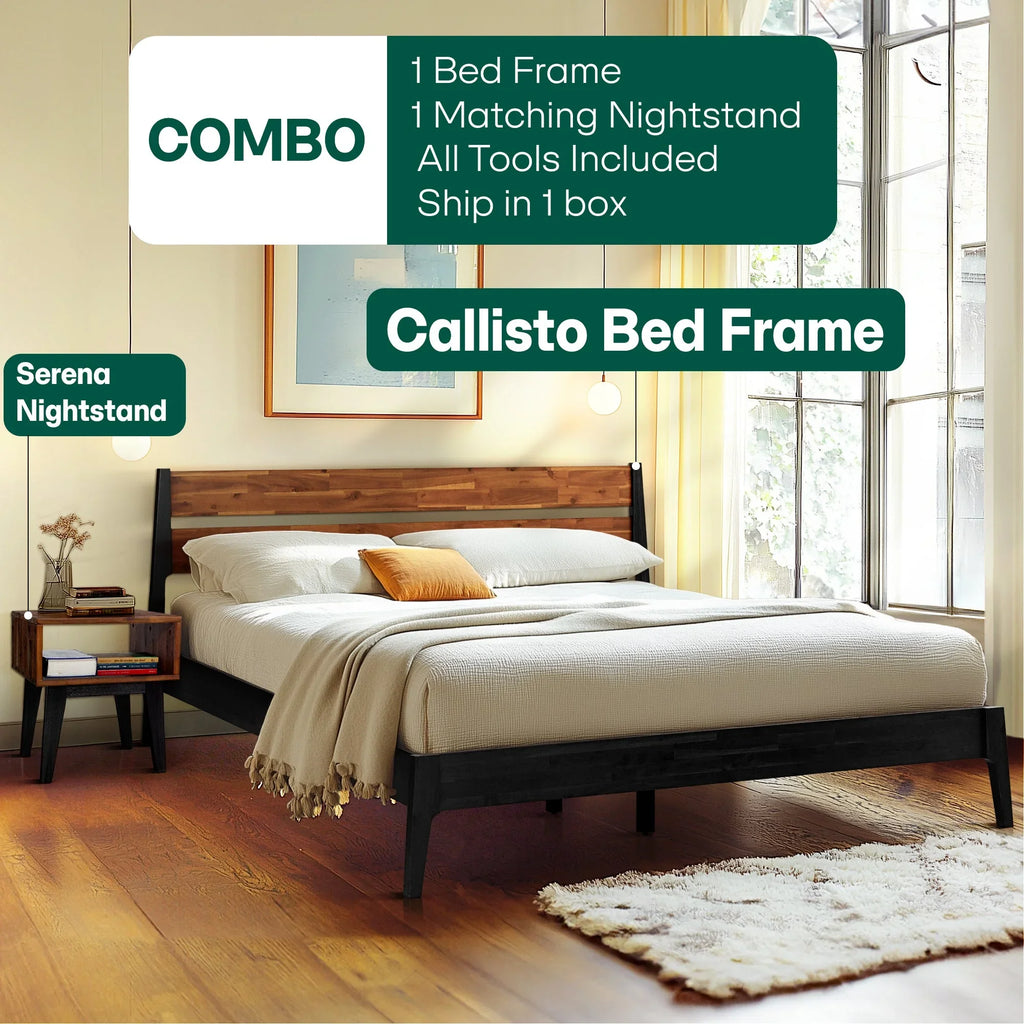 Callisto Solid Wood Bed Frame