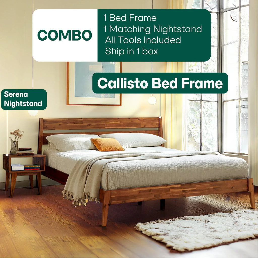 Callisto Solid Wood Bed Frame