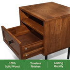 Savana Single Drawer Solid Wood Nightstand