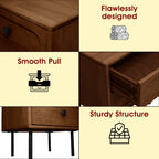 Savana Two Drawers Solid Wood Nightstand