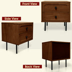 Savana Two Drawers Solid Wood Nightstand