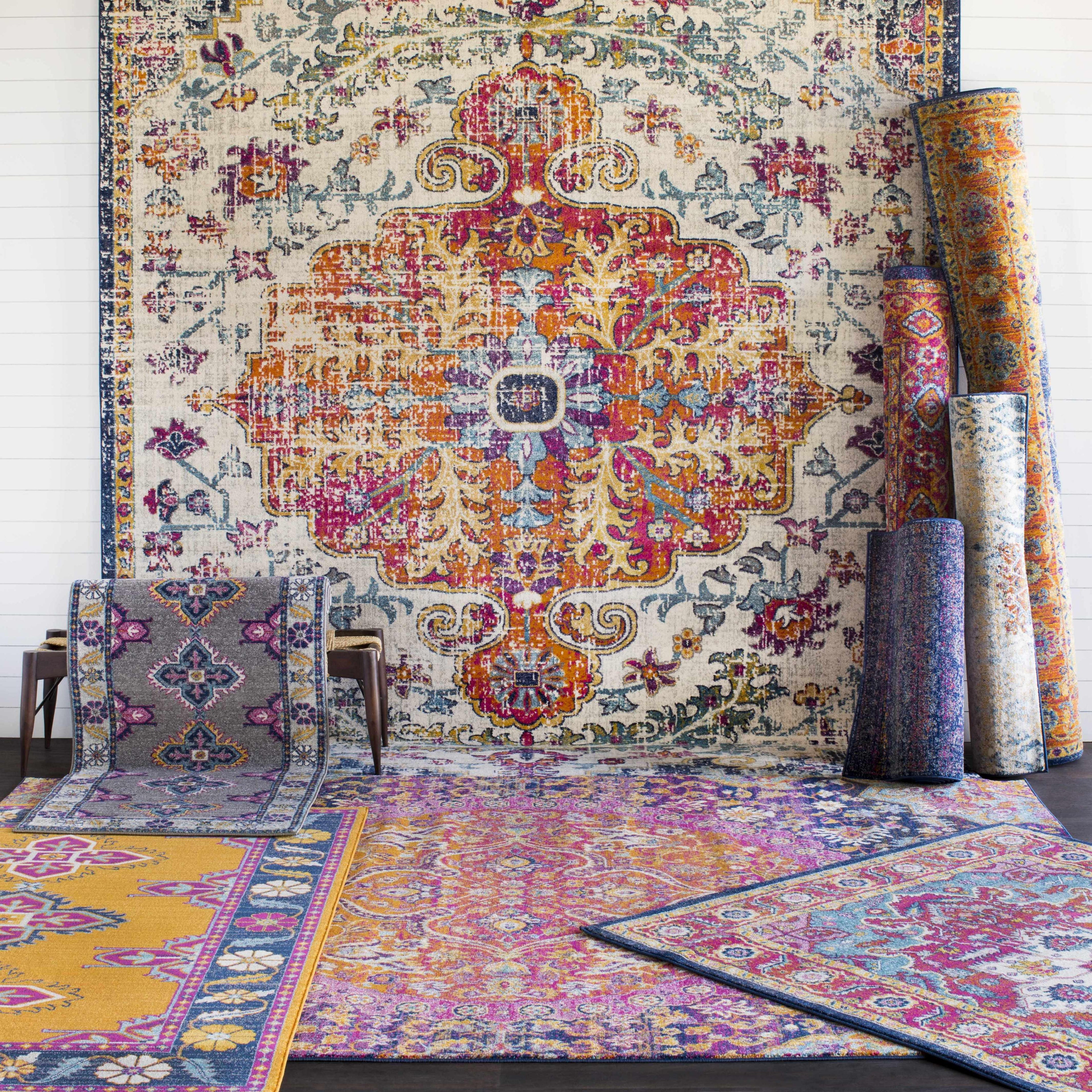 Burnt Orange Ojus Area Rug Hauteloom