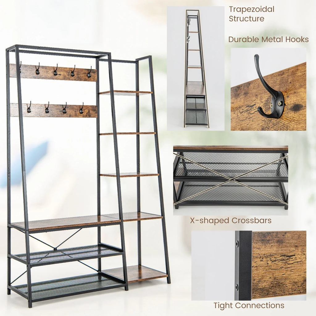 Entryway Hall Tree and Shoe Bench - House Of Avana