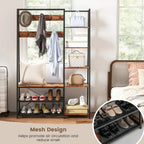 Goflame Hall Tree with Bench & Shoe Storage - House Of Avana [[SKU:HOA-BEN-003]]