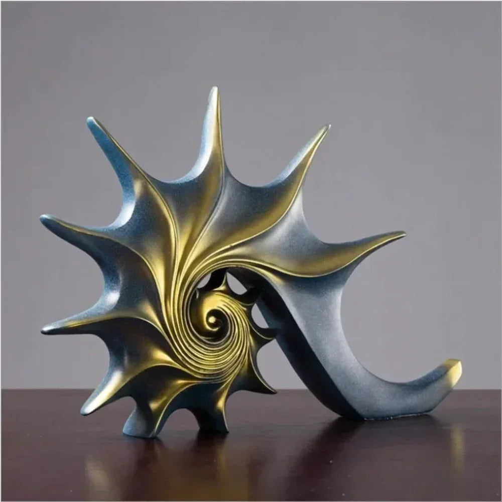 Hand-carved Conch Shell Sculpture, back view - House Of Avana