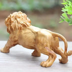Lion Sculpture - Hand-carved Wooden Brown, lifestyle image - House Of Avana