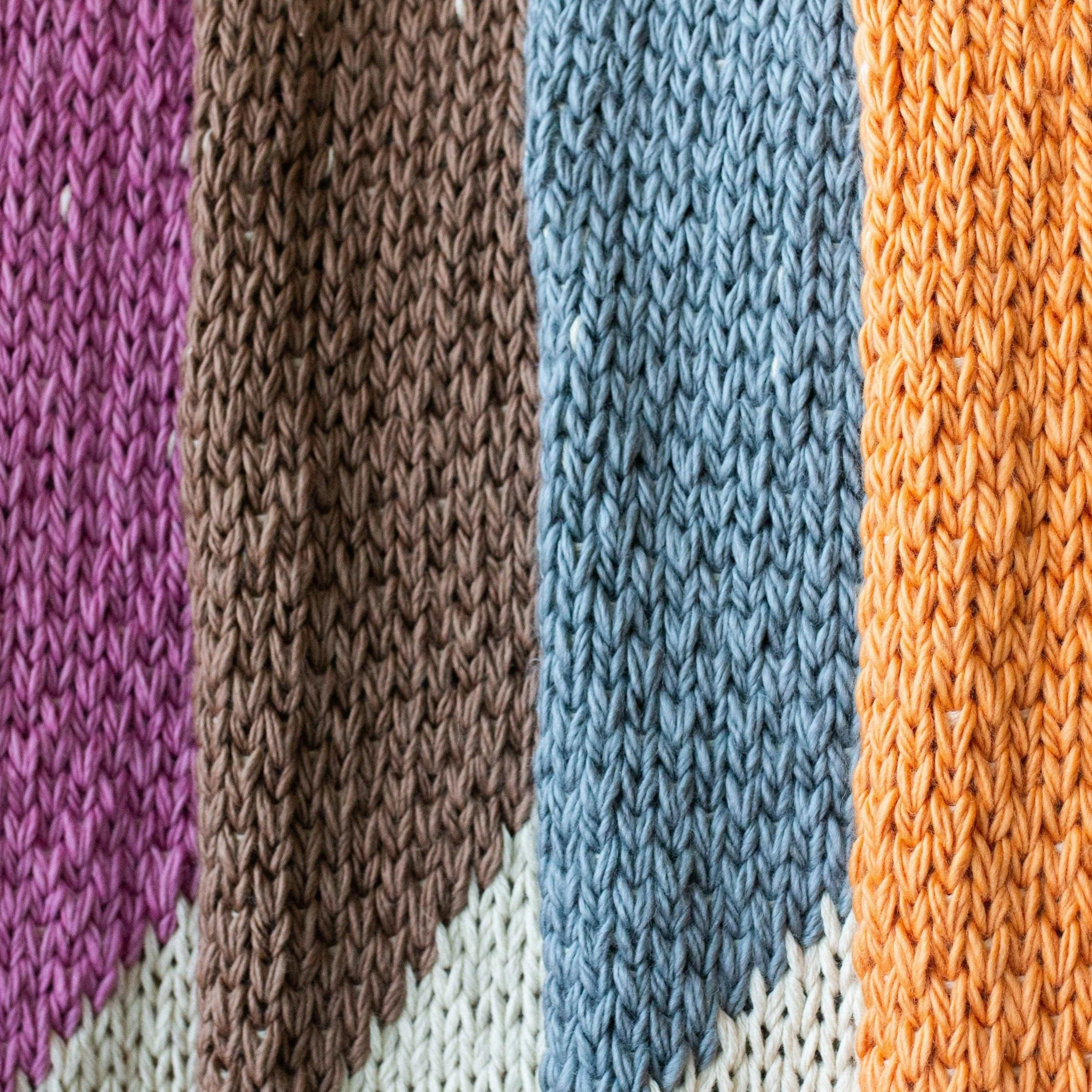 Hand-knitted Merino Wool Heart Throw Blanket, side view - House Of Avana