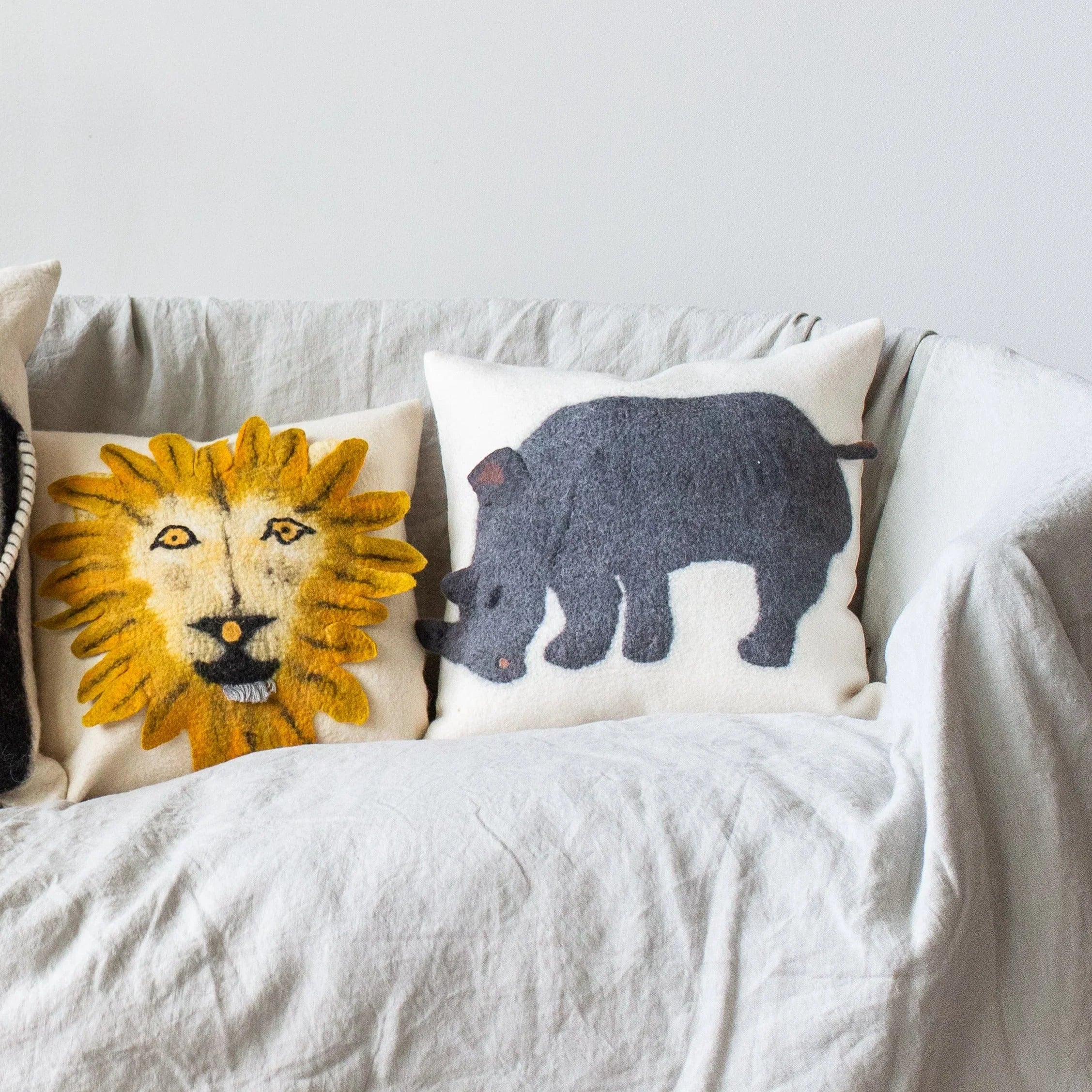 Rhino Cozy Throw Pillow Kanju Interiors