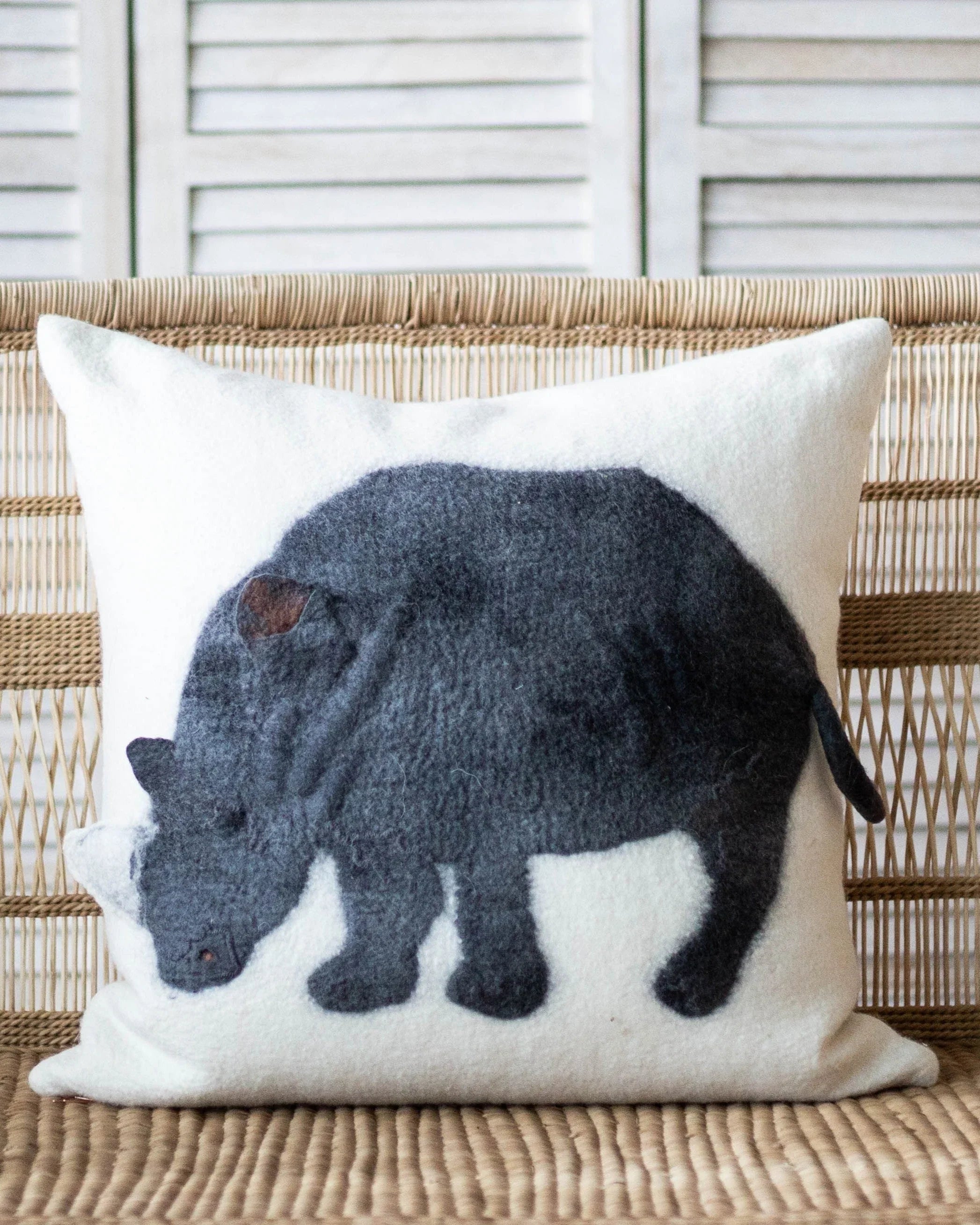 Rhino Cozy Throw Pillow Kanju Interiors