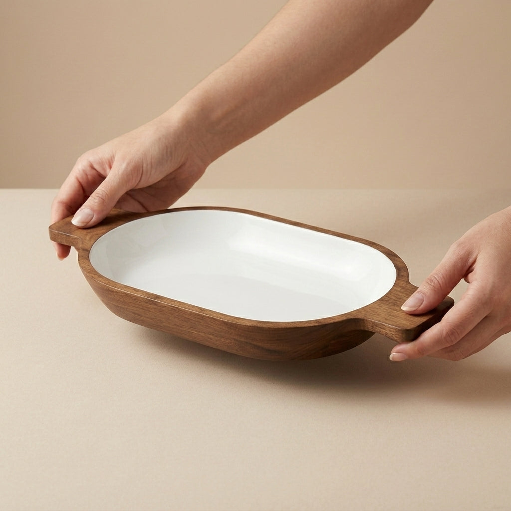House of Avana Small Boat Mango Wood Serving Tray