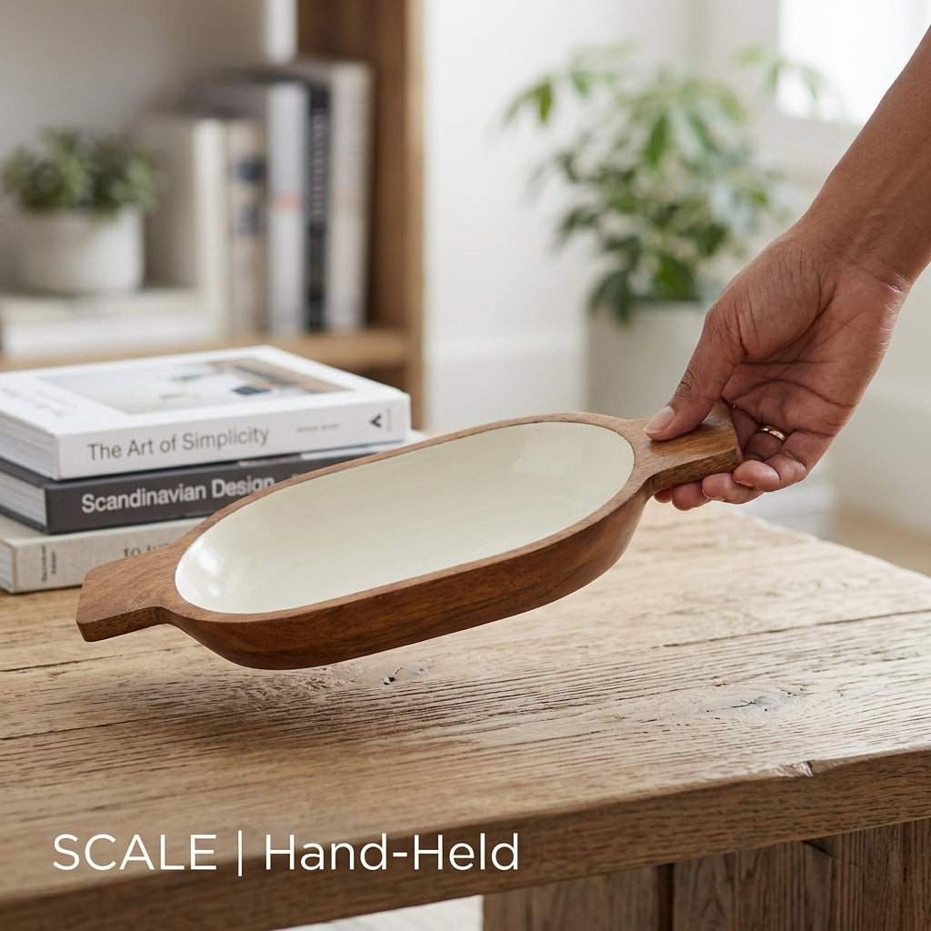 House of Avana Small Boat Mango Wood Serving Tray