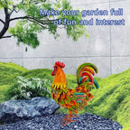 Colorful Metal Rooster Statue for Outdoor Garden - House Of Avana