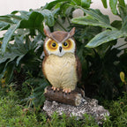 7, 3" Resin Owl Statue - Handcrafted Outdoor Garden Decor, Freestanding Animal Sculpture for Patio,... - House Of Avana [[SKU:HOA-GSC-008]]