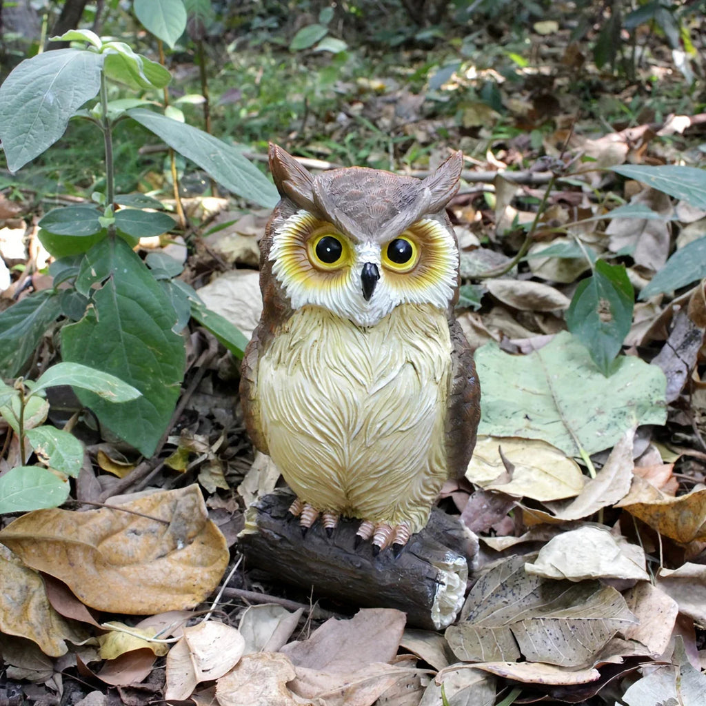 7, 3" Resin Owl Statue - Handcrafted Outdoor Garden Decor, Freestanding Animal Sculpture for Patio,... - House Of Avana [[SKU:HOA-GSC-008]]