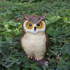 7, 3" Resin Owl Statue - Handcrafted Outdoor Garden Decor, Freestanding Animal Sculpture for Patio,... - House Of Avana