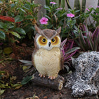 7, 3" Resin Owl Statue - Handcrafted Outdoor Garden Decor, Freestanding Animal Sculpture for Patio,... - House Of Avana [[SKU:HOA-GSC-008]]