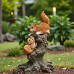 Realistic Mom & Squirrels Climbing Decoration - Brown Wildlife Statues, Resin Tabletop or Garden Decor - No Electricity Needed, Mother's Day Gift for Home, Patio, Yard - Easy-Clean Outdoor/Indoor Decoration, Squirrel Gifts, P House Of Avana [[SKU:HOA-GSC-011]]