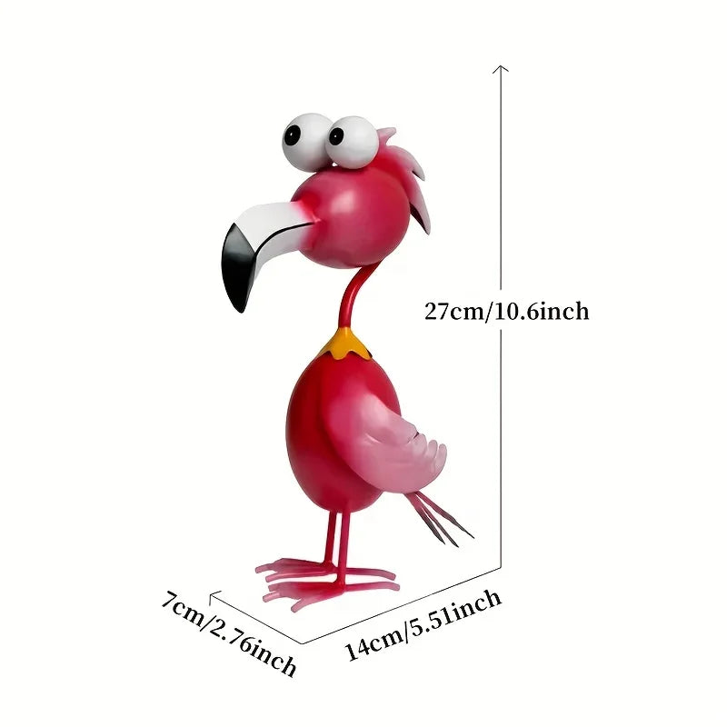 Red Metal Flamingo Sculpture - Handcrafted Love & Freedom Symbol, Durable Indoor/Outdoor Garden & Home Decor, No Electricity Needed, Multiple Poses Available, Vibrant Artistic Sculpture | Expressive Design, Flamingo Decor House Of Avana