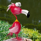 Red Metal Flamingo Sculpture - Handcrafted Love & Freedom Symbol, Durable Indoor/Outdoor Garden & Home Decor, No Electricity Needed, Multiple Poses Available, Vibrant Artistic Sculpture | Expressive Design, Flamingo Decor House Of Avana [[SKU:HOA-GSC-014]]